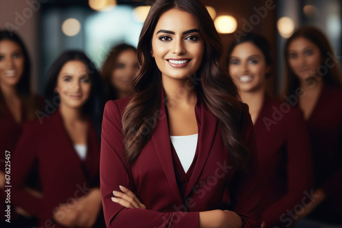 confident and successful businesswomen group standing together. © PRASANNAPIX