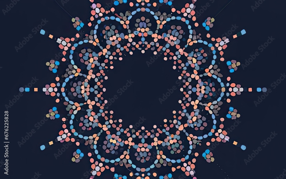 Vector abstract blue background frame of geometric shapes with Generative AI. Vector abstract blue background frame of geometric shapes with Generative AI.