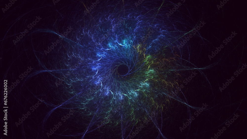 3D manual rendering abstract round hole light background