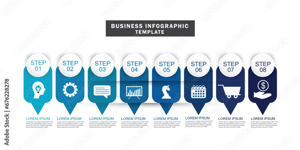 Presentation business infographic template with 8 step Presentation business infographic template with 8 step