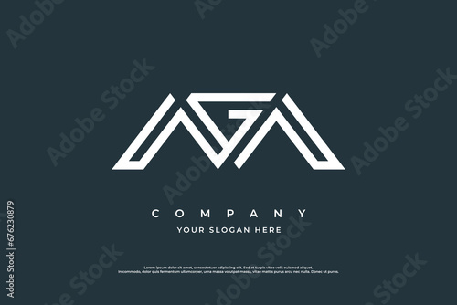 Initial Letter GM Logo or MG Logo Design Vector
