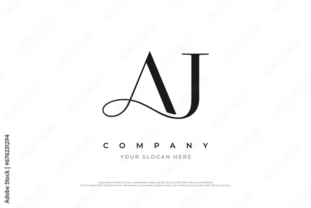Initial Letter AJ Logo Design Vector Initial Letter AJ Logo Design Vector