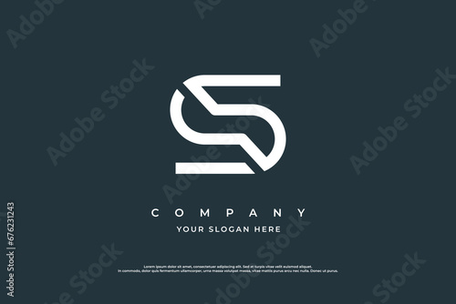 Initial Letter S Simple Logo Design Vector