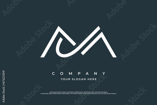 Letter MJ or JM Logo Design Vector