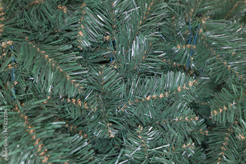 background with green tree fir branch for christmas atmosphere © OceanProd