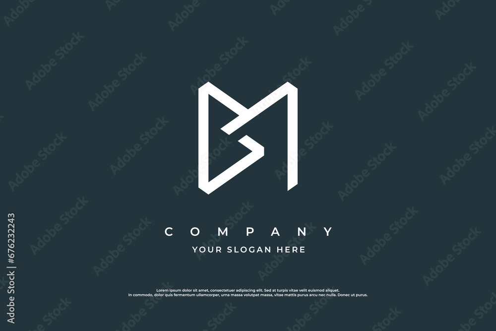 Minimal Letter BM Logo Design Vector Minimal Letter BM Logo Design Vector