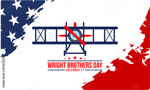 Wright Brothers Day on December 17th. Vector illustration. Suitable for Poster, Banners, background and