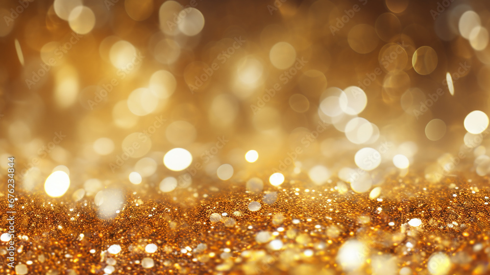 golden glitter texture Colorfull Blurred abstract background for birthday, anniversary, new year eve or Christmas.