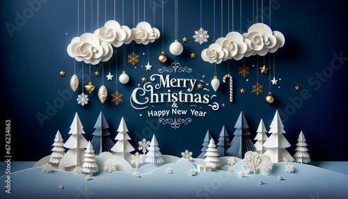 ペーパークラフト風のクリスマスカード photo