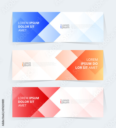 Geometric banner design with Vector presentation template.