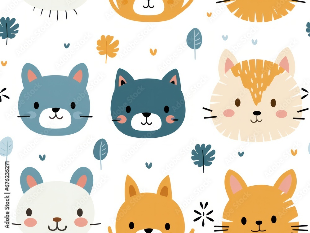 seamless pattern cute animal seamless pattern cute animal
