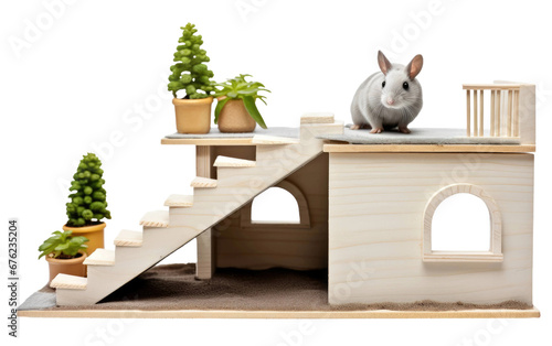 Stylish Chinchilla House with Ramps On Transparent PNG