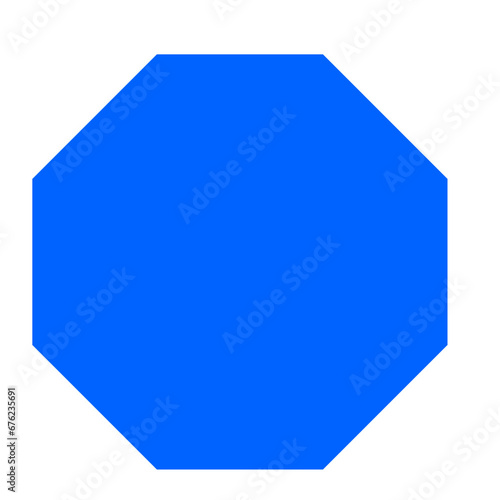Blue octagon geometric shape icon 