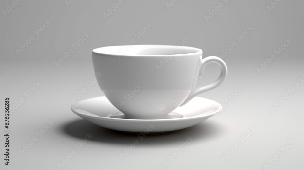 tea cup mockup white background - obrazy, fototapety, plakaty 