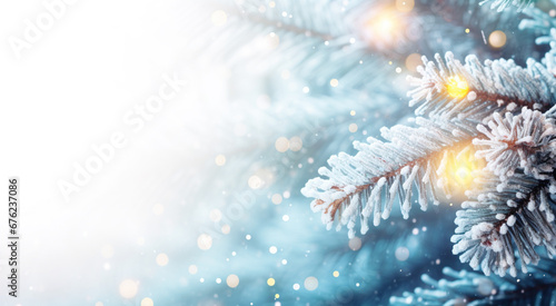 Christmas background with snow © Bogdan