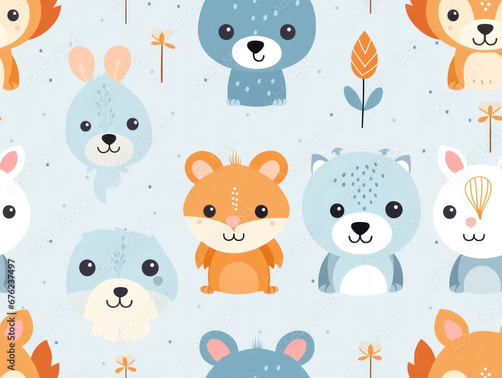 seamless pattern cute animal seamless pattern cute animal