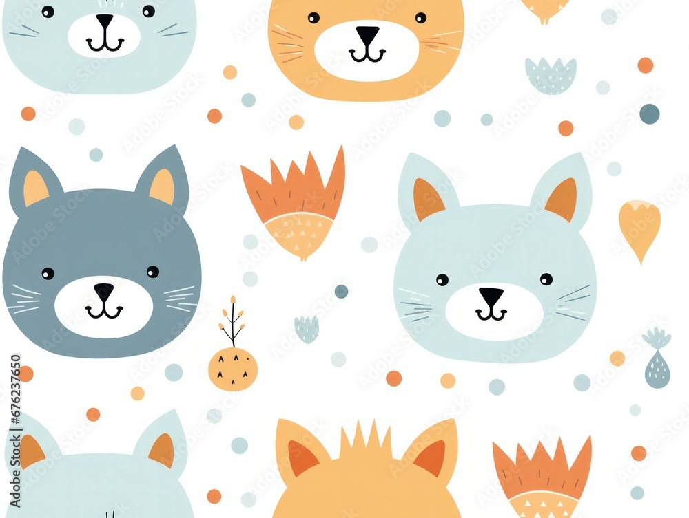 seamless pattern cute animal seamless pattern cute animal