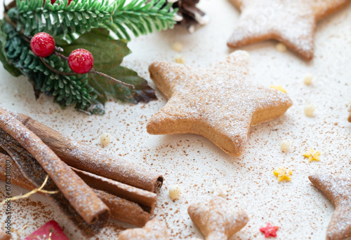 Sweet Christmas dessert: homemade ginger cookies