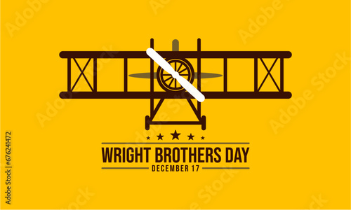 Wright Brothers Day on December 17th. Vector illustration. Suitable for Poster, Banners, background and