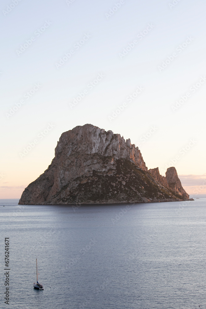 Views of the islets of es Vedra and es Vedranell in Ibiza, Balearic Islands, Spain.