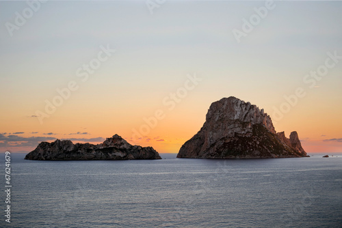 Views of the islets of es Vedra and es Vedranell in Ibiza  Balearic Islands  Spain.