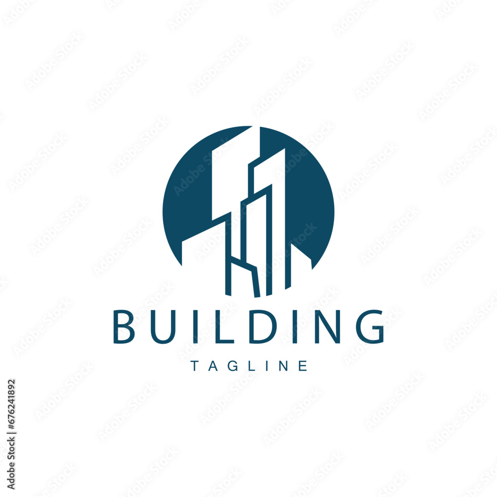 Modern City Building Logo Design, Luxurious and Simple Urban Architecture Modern City Building Logo Design, Luxurious and Simple Urban Architecture