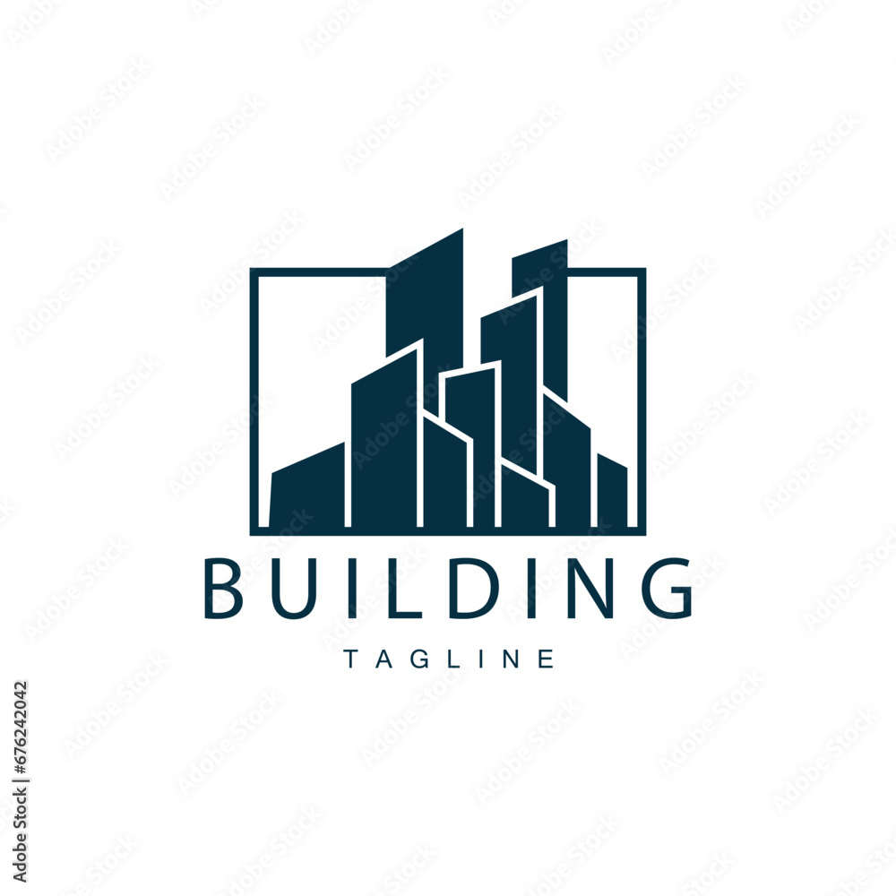 Modern City Building Logo Design, Luxurious and Simple Urban Architecture