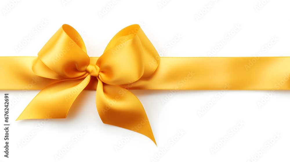 Golden satin ribbon isolated on white background
Golden satin ribbon isolated on white background