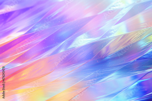 The abstract shiny rainbow and multicolor holographic texture detail wallpaper and background. Iridescent art. Generative AI.