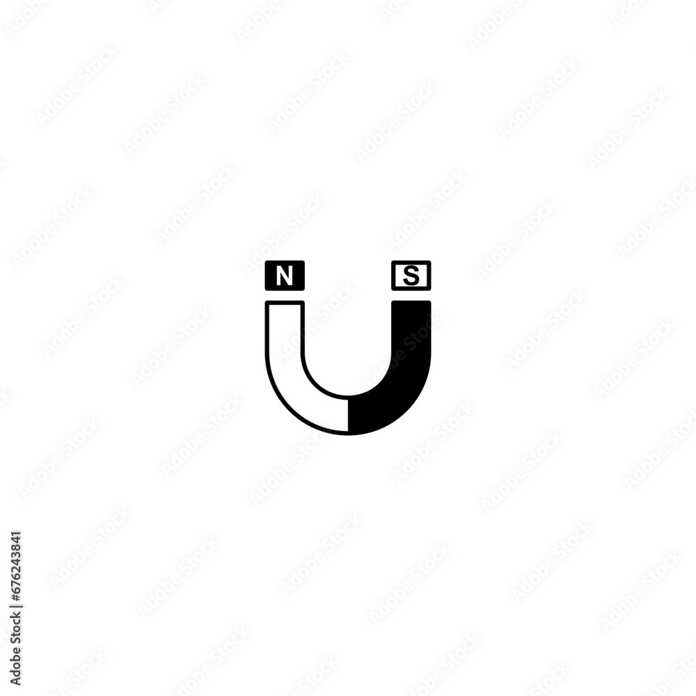Horseshoe magnet icon. Magnet logo isolated on white background Horseshoe magnet icon. Magnet logo isolated on white background