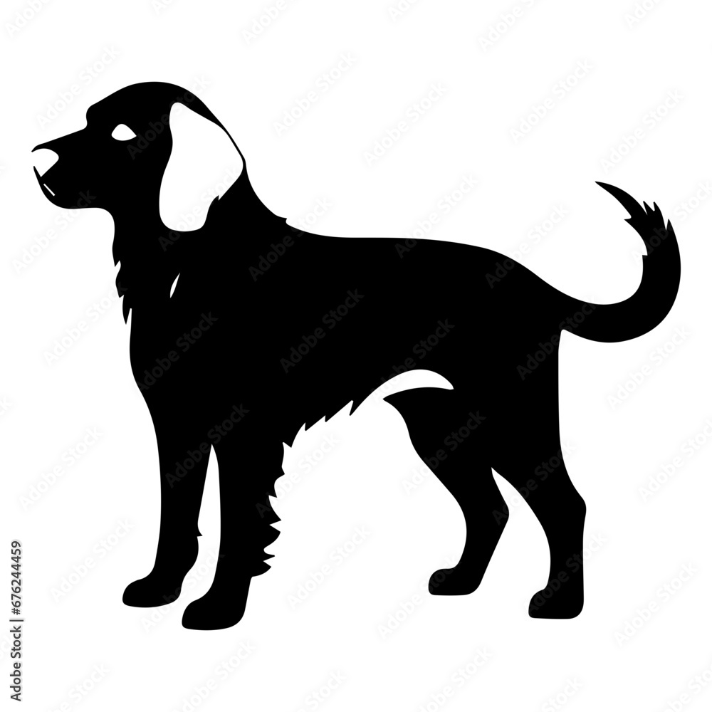 Brittany Spaniel Dog Vector Silhouette, Generative AI.