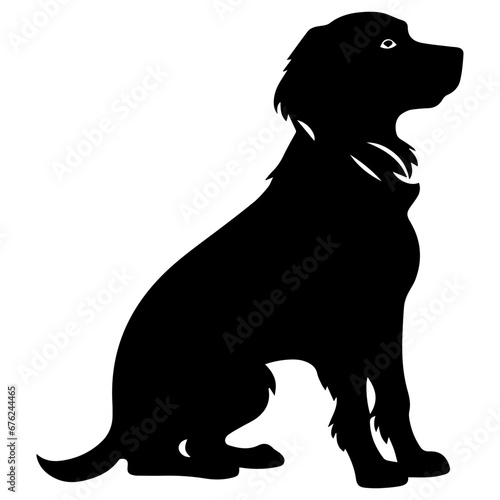 Brittany Spaniel Dog Vector Silhouette, Generative AI.