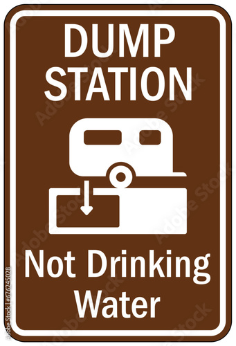 Dump station sign not drinking water