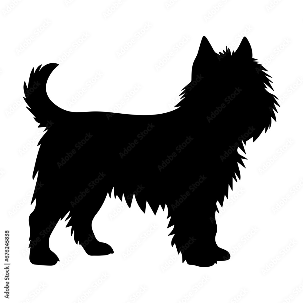cairn terrier Dog Vector Silhouette, Generative AI.