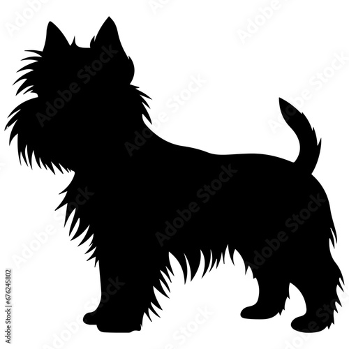 cairn terrier Dog Vector Silhouette, Generative AI.