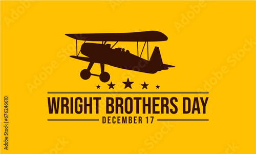 Wright Brothers Day on December 17th. Vector illustration. Suitable for Poster, Banners, background and