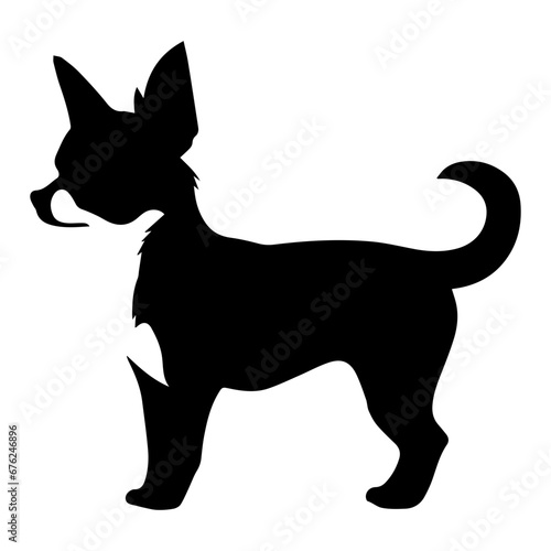 chihuahua Dog Vector Silhouette  Generative AI.