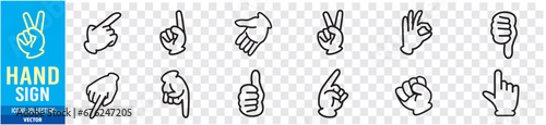 hand sign set collection Vector