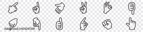 hand sign set collection Vector