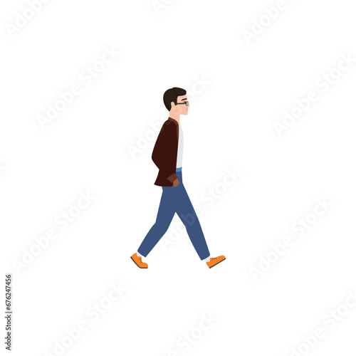 set of poses for men doing activities flat