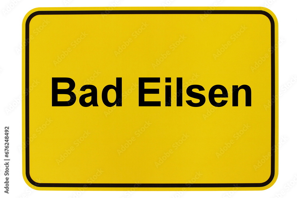 Illustration eines Ortsschildes von Bad Eilsen in Niedersachsen Illustration eines Ortsschildes von Bad Eilsen in Niedersachsen