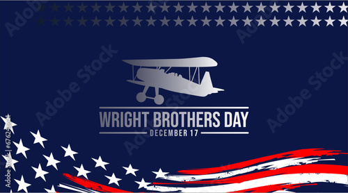 Wright Brothers Day on December 17th. Vector illustration. Suitable for Poster, Banners, background and 
