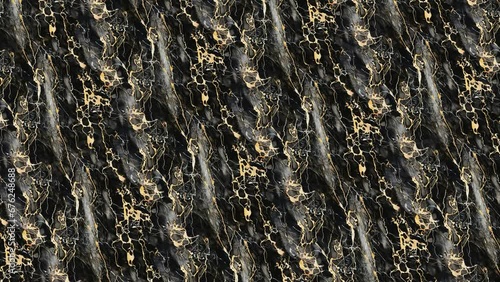Gold Patterned natural of black marble photo