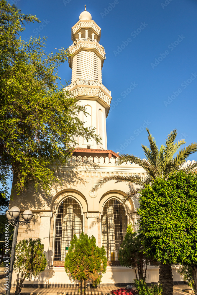 View at the Sharif Hussein bin Ali Mosque in the streets of costal town Aqaba - Jordan