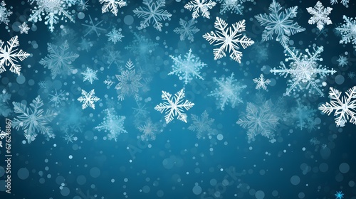 silver turquoise snowflakes on blue christmas background