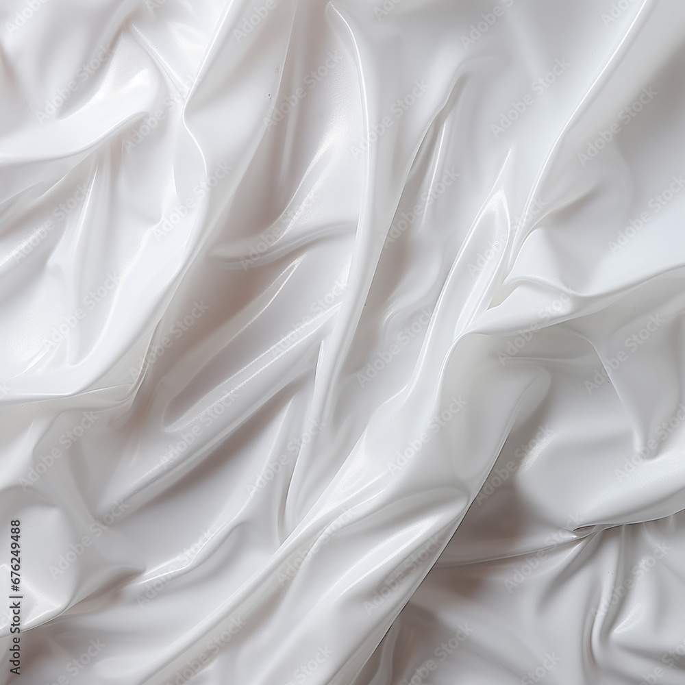 White plastic wrap texture. Wrinkled plastic wrap texture on a white backgrounds. Generative AI White plastic wrap texture. Wrinkled plastic wrap texture on a white backgrounds. Generative AI