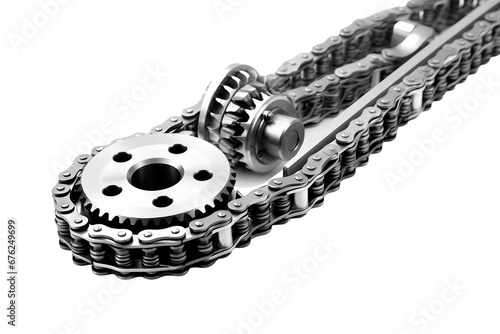 Precision Car Timing Chain Isolated on Transparent Background photo