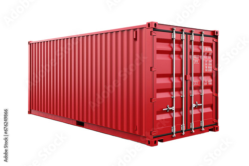 Heavy-Duty Shipping Container Unit Isolated on Transparent Background