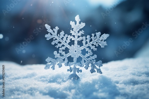 Unique Snowflake Closeup Shot