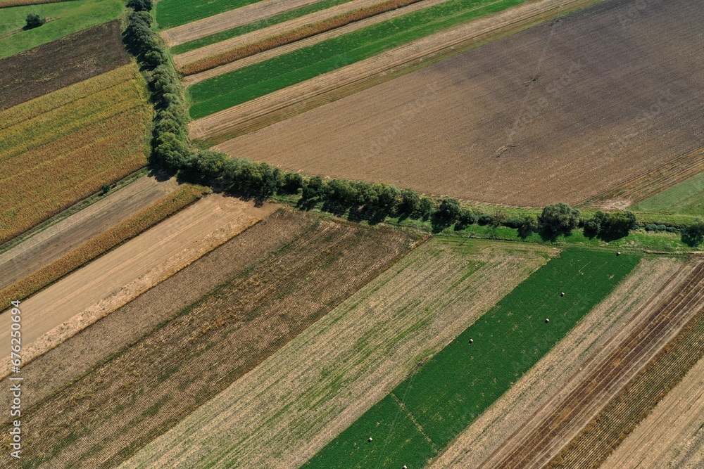 Flying above textured, plowed agriculture fields by drone